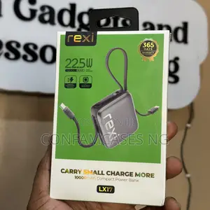 Rexi LX17 10,000mAh 22.5W Fast Charging Power Bank With Inbuilt Cable