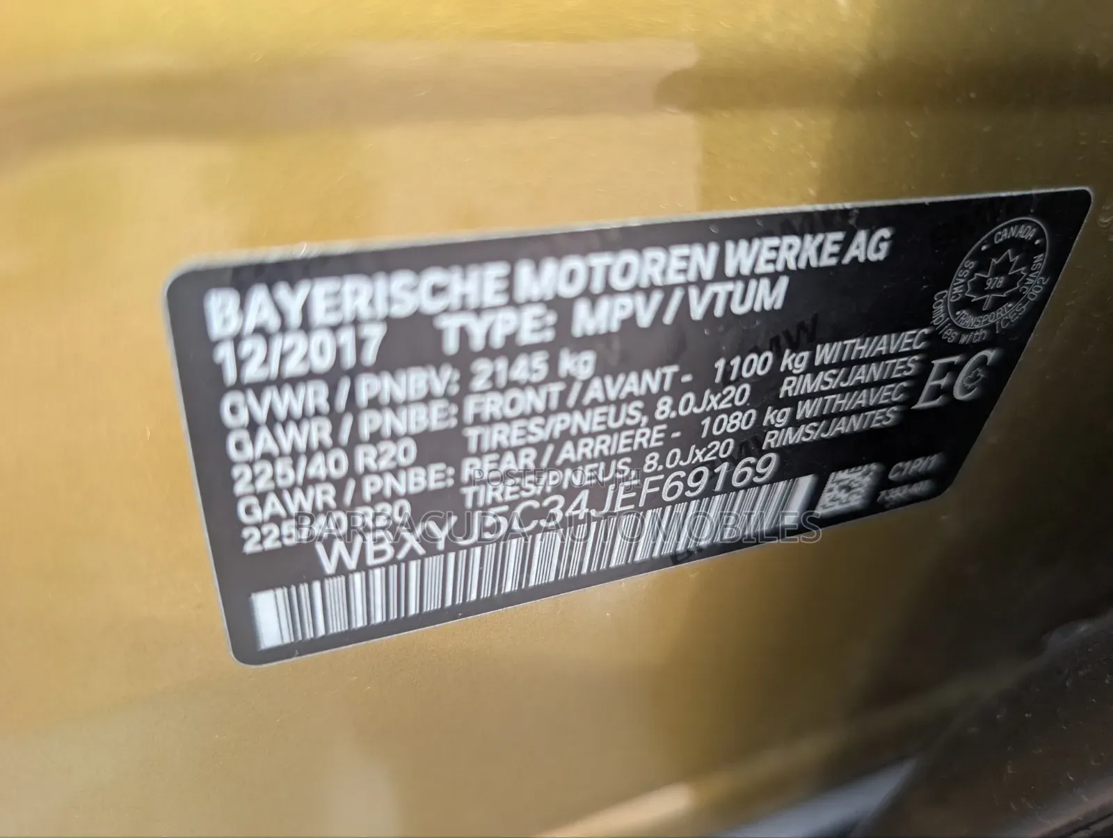 BMW X2 2018 Gold