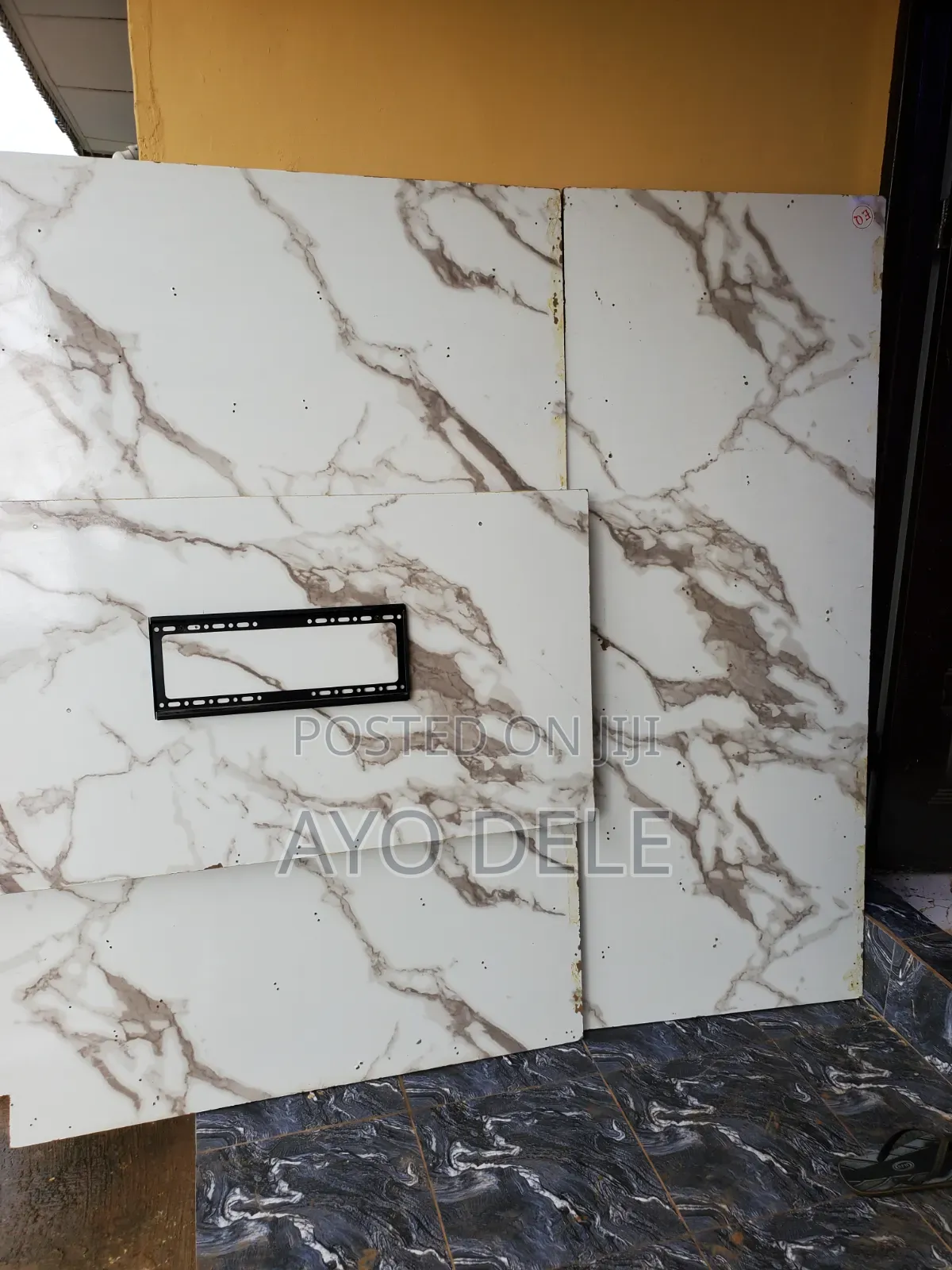 White and Black Marble TV Console
