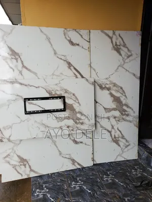 White and Black Marble TV Console