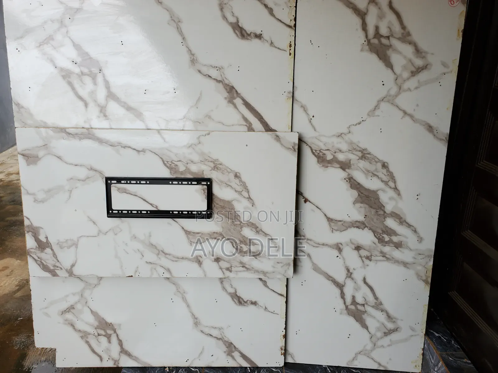 White and Black Marble TV Console