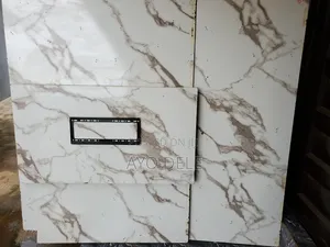 White and Black Marble TV Console