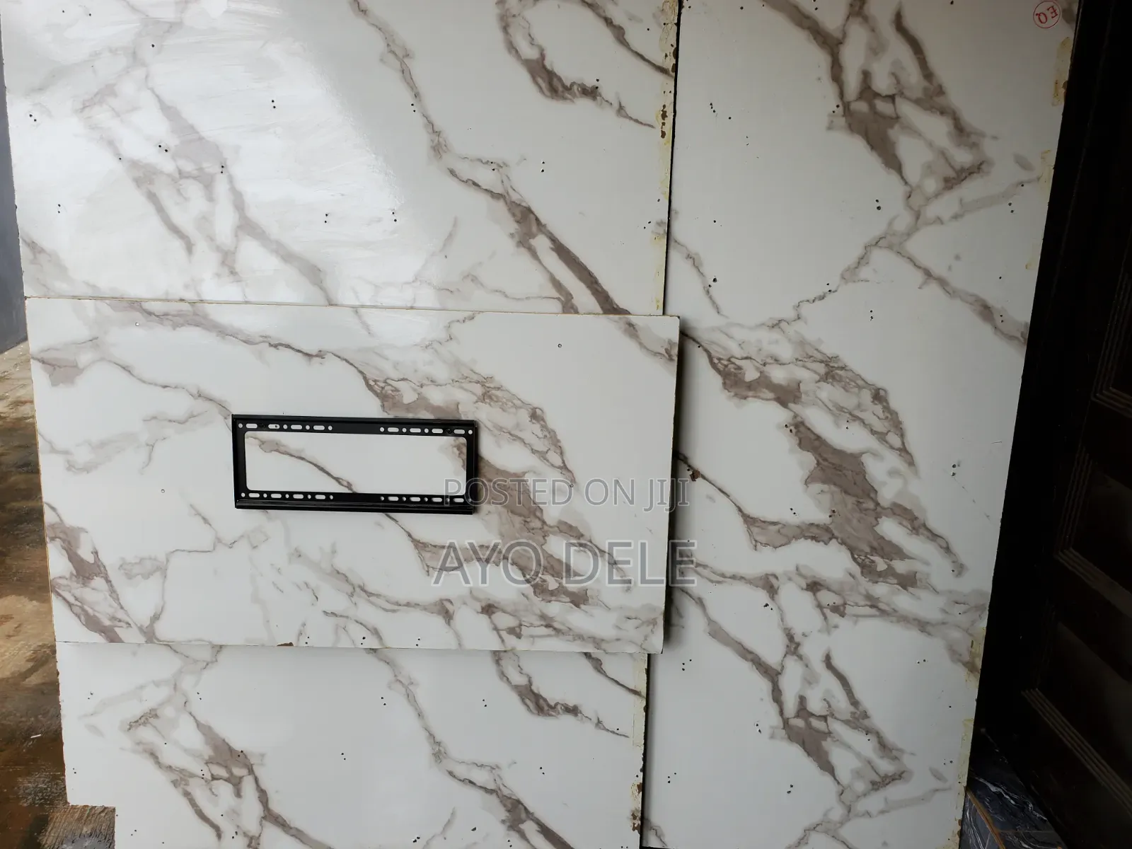 White and Black Marble TV Console