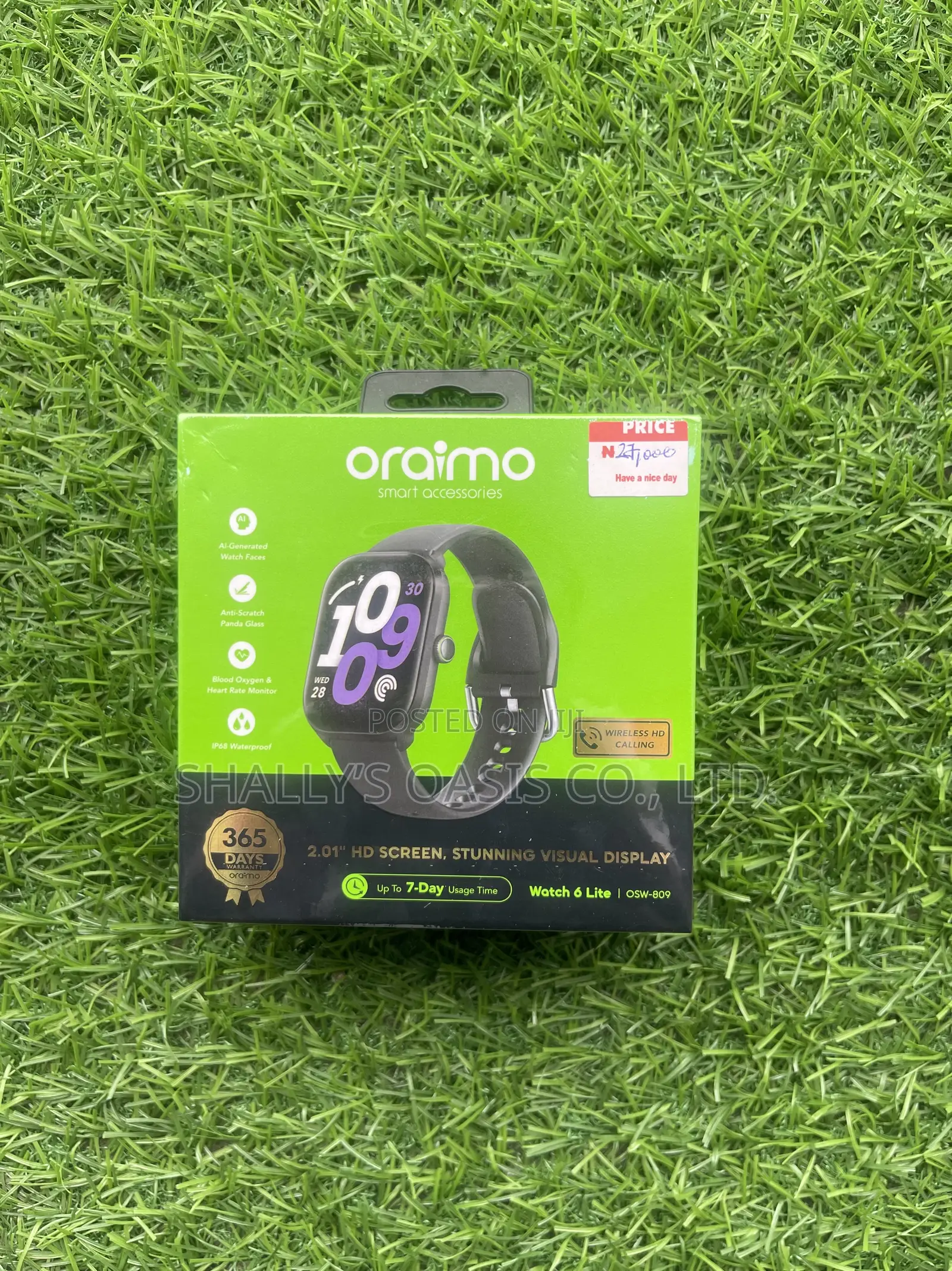 Original Oraimo Watch 6 Lite Smart Watch (2.01Screen + Bluetooth Call)
