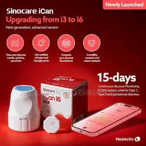 Sinocare iCan I6 Continuous Glucose Monitor 15 Days - New Sealed-Lekki