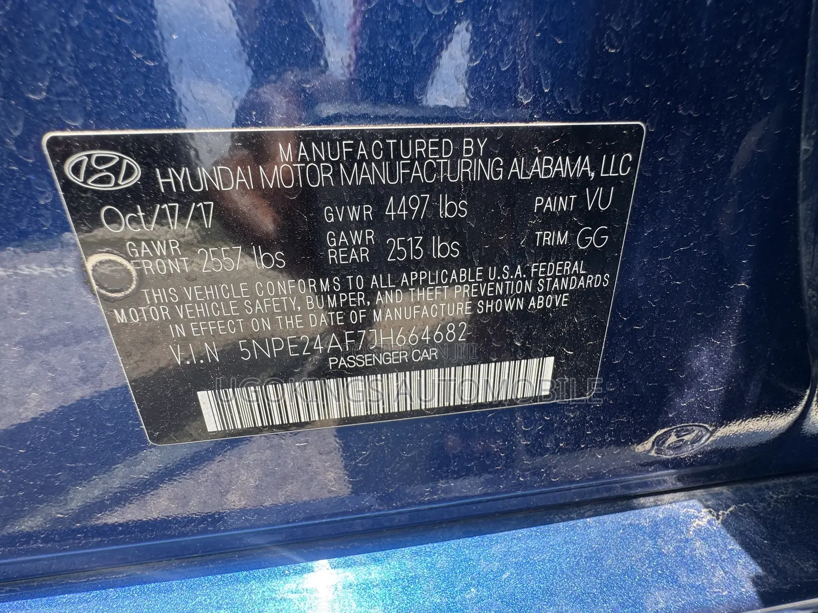 Hyundai Sonata 2019 Blue