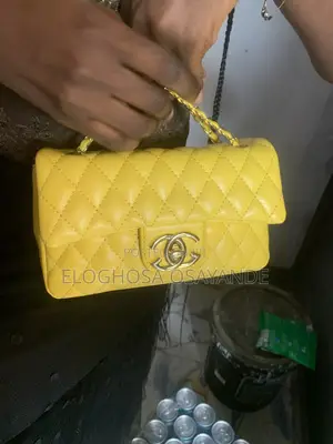 Yellow Luxury Quilted CC Flap Bag With Gold Chain - Mini Bag for Women