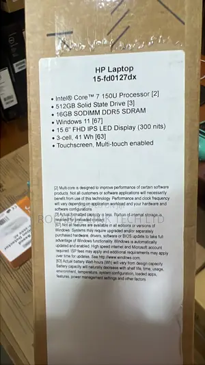 New Laptop HP 15-fd1020ns 16GB Intel SSD 512GB