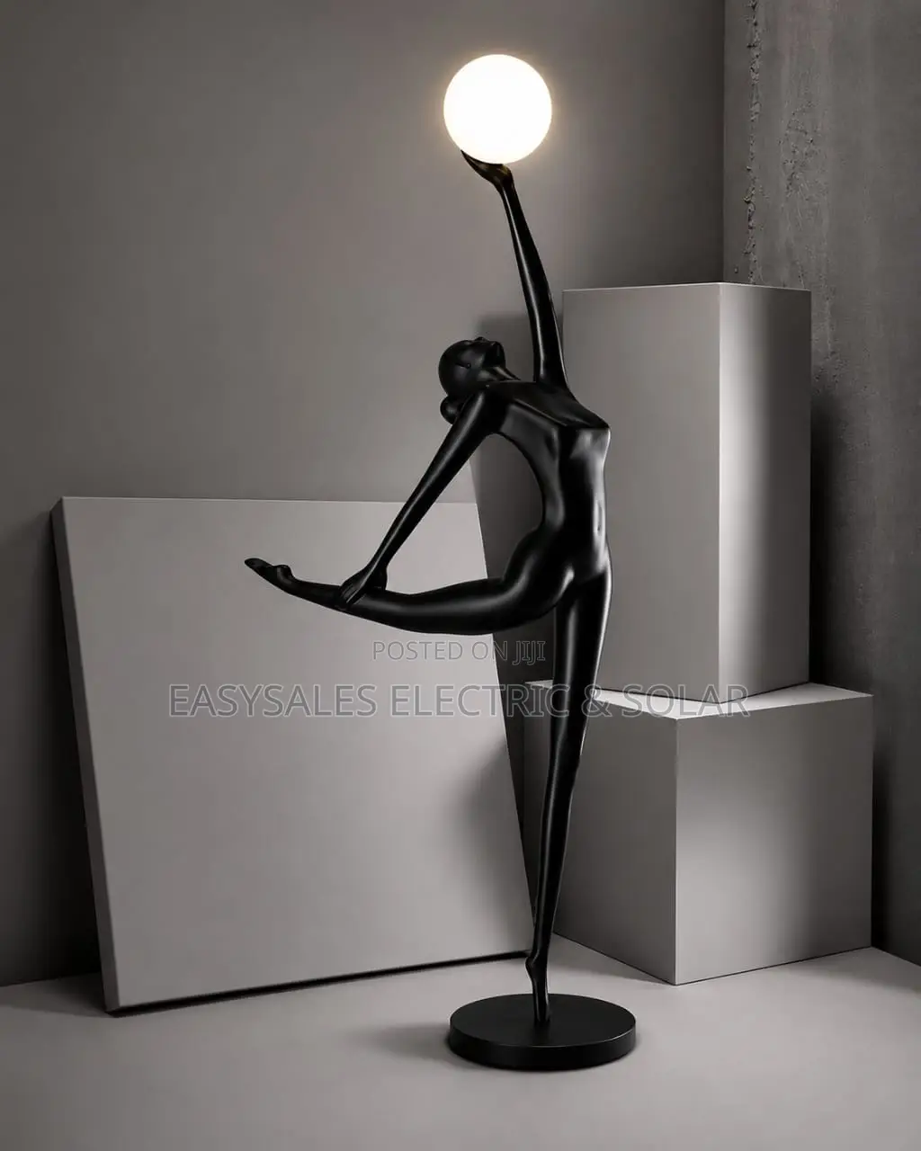 Humanoid Sculpture Ball Floor Lamp