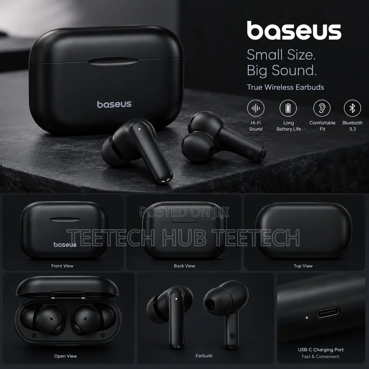 Baseus Bowie E17 True Wireless 
Bluetooth Earphone Cluster Black