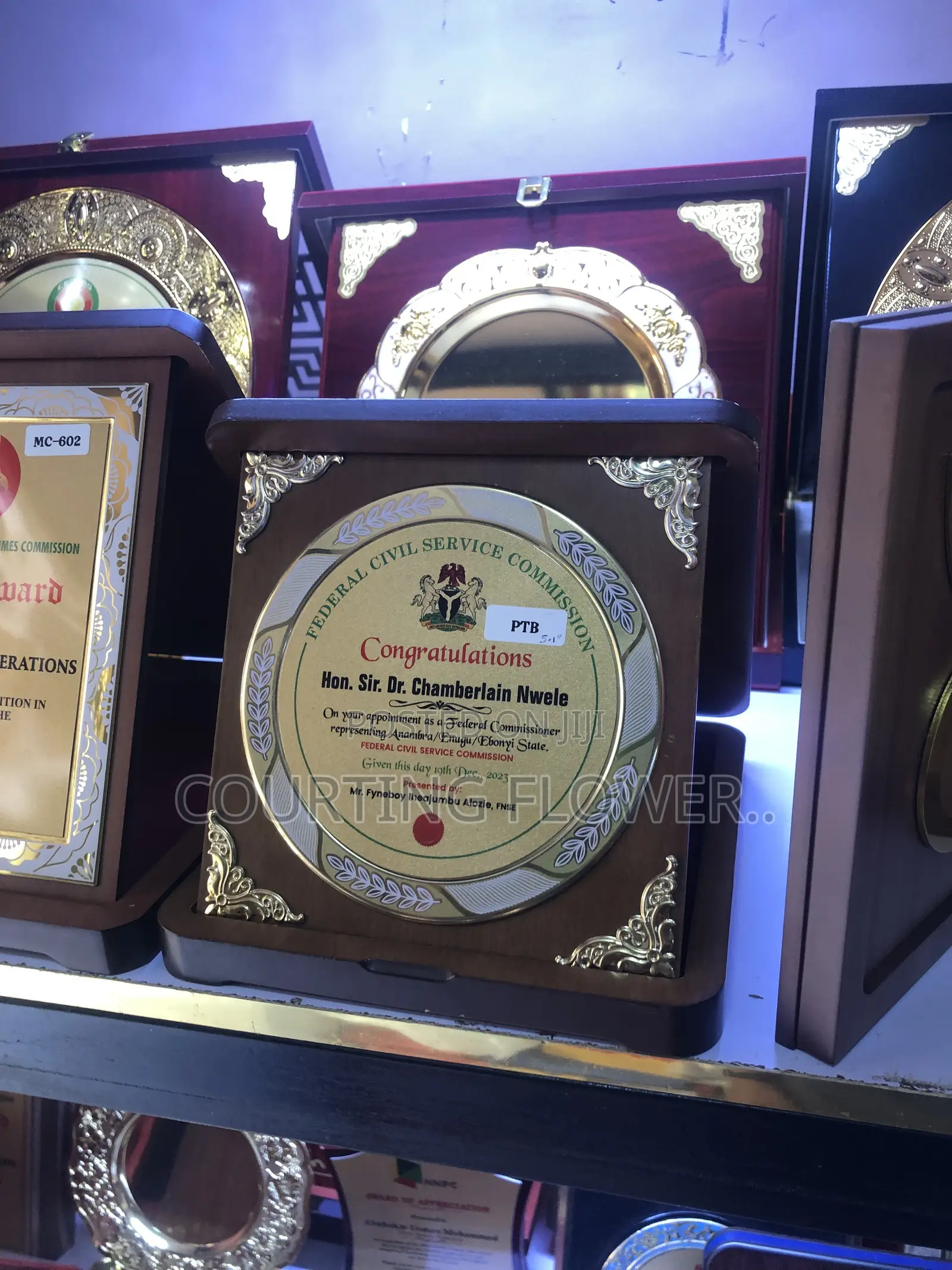 Awards and Plaque
