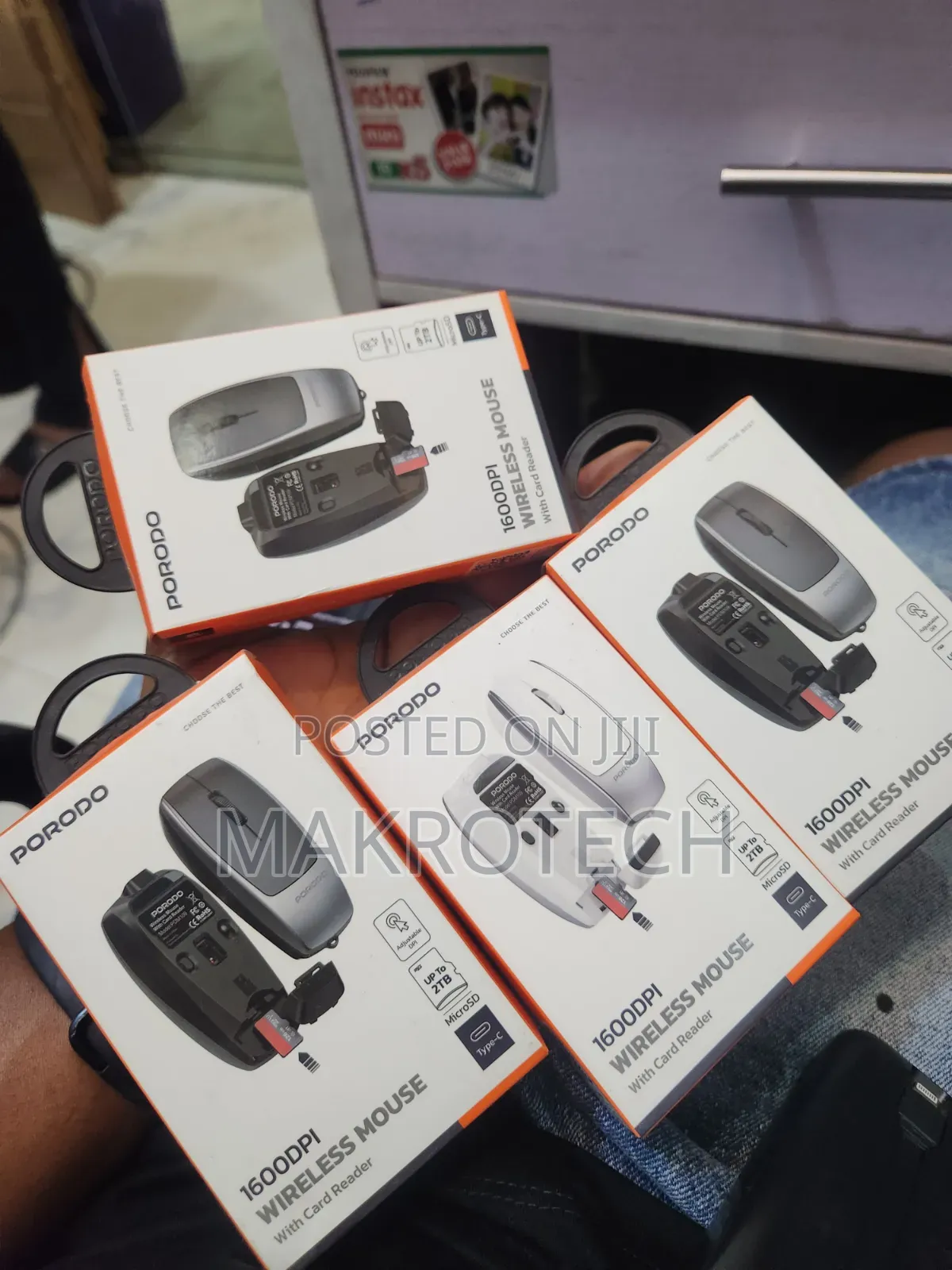 Porodo 1600DPI Wireless Mouse With Card Reader