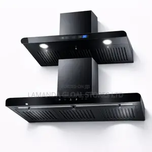 Modern Black Wall-Mounted Kitchen Range Extractor Hood