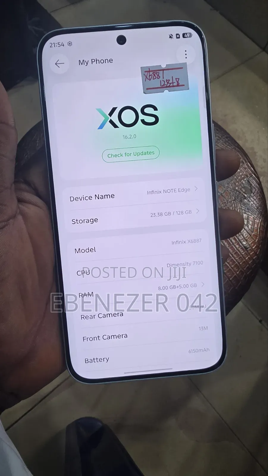 Infinix Note Edge 128 GB Graphite