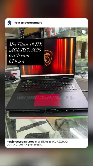 New Laptop MSI Titan 18 HX AI 64GB Intel Core Ultra 9 SSD 6T