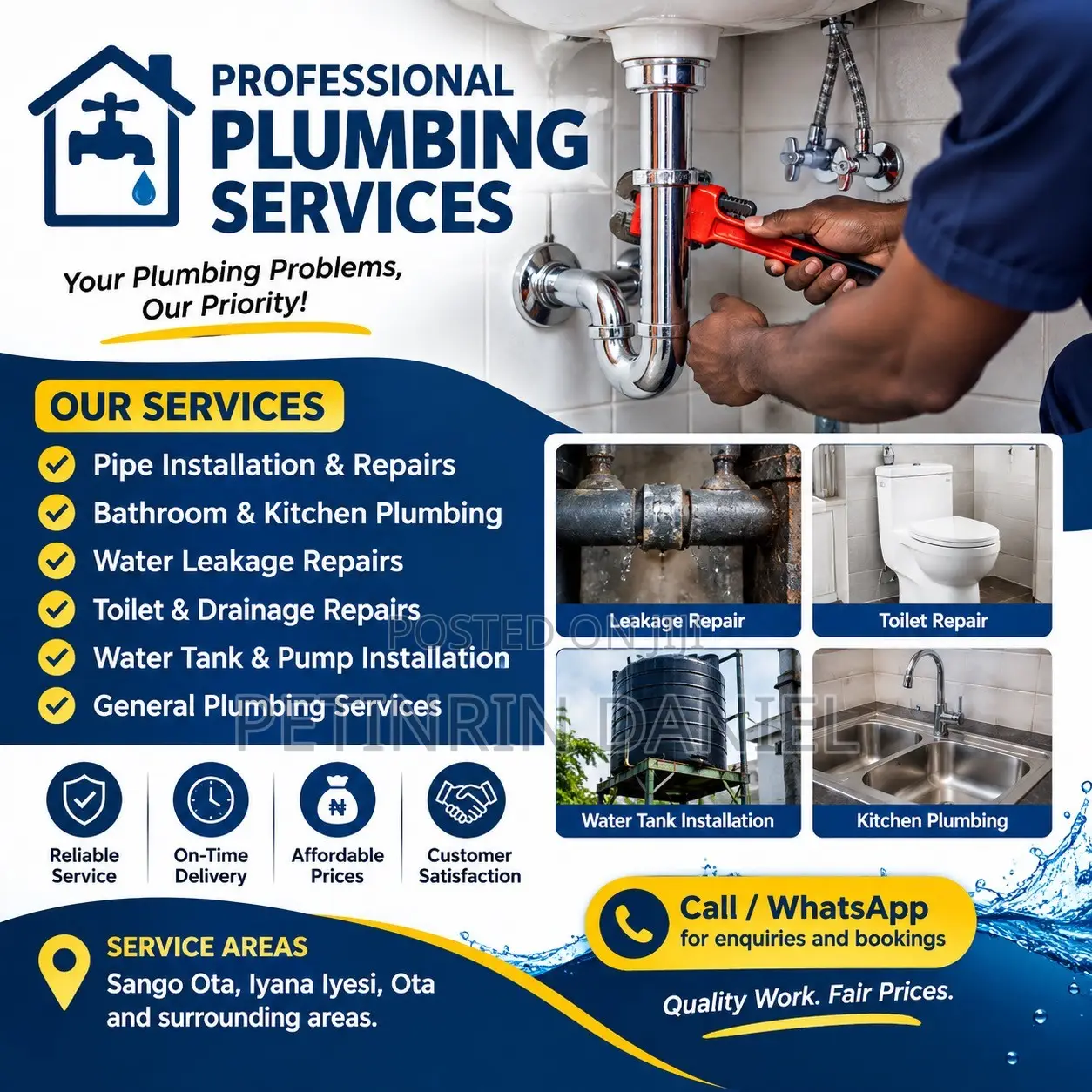 Professional Plumber. Lagos/Ogun State