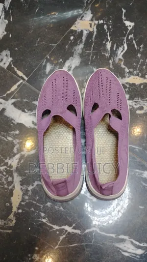 Purple Knit Slip-on Walking Shoes