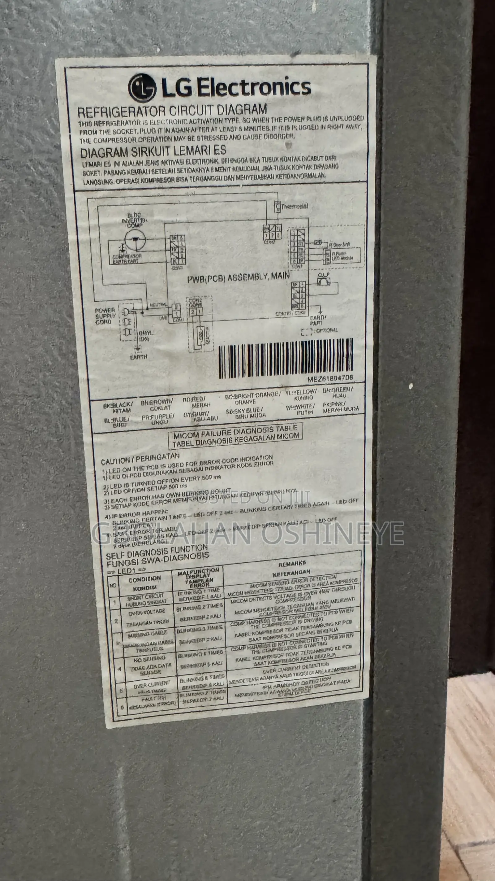 LG Single Door Refrigerator