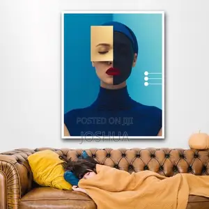 Generic Blue and Yellow Pop Art Wall Art Frame Canvas