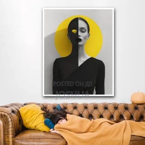 Generic Blue and Yellow Pop Art Wall Art Frame Canvas