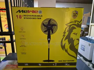 Mewe Rechargeable Standing Fan 18 Inches Blade With Free Solar Panel
