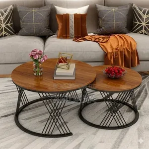 Nesting 2pcs Faux Marble Center Table