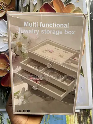 Multi-Functional 3-Layer Velvet and Acrylic Jewelry Storage Box