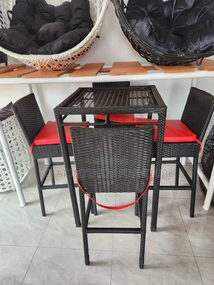 Rattan High Chairs With Table