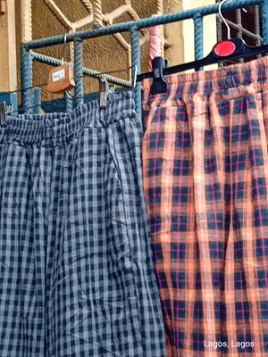 Unisex Full Length Checkered Wool Joggers