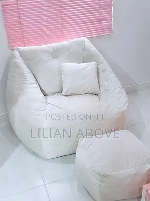 3-in-1 Bean Bag Chair With Ottoman Pillow – Neatly Used