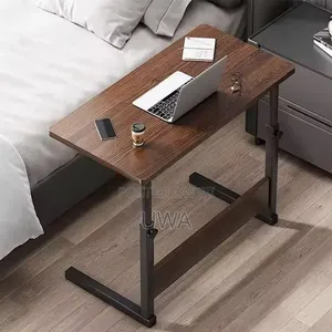 Height-Adjustable Overbed Laptop Desk Wooden Side Study Table