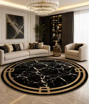 Generic Carpet Rug Living Room - 3d Black Gold