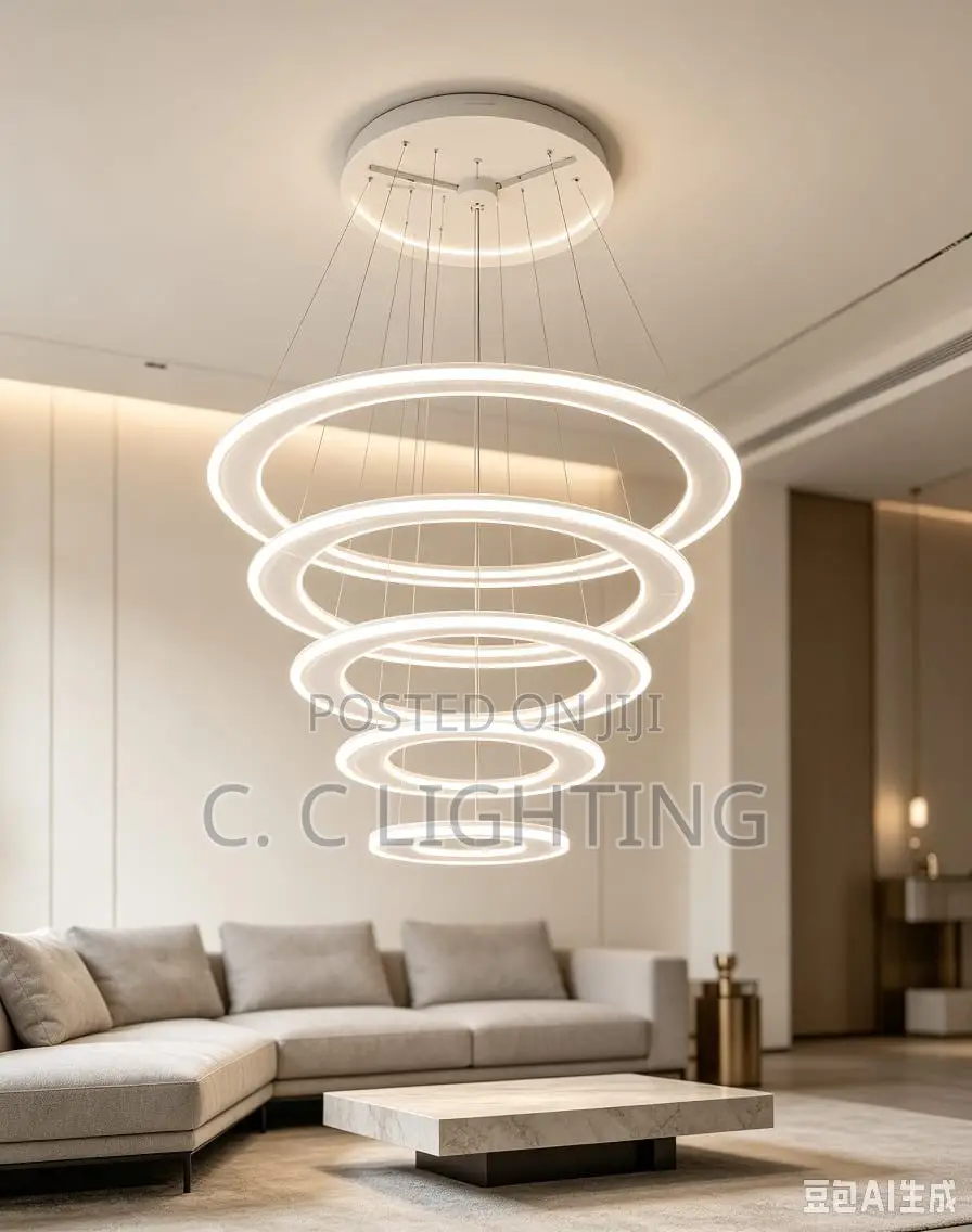 L Modern 5 Round Ring Led Ceiling Chandeliers