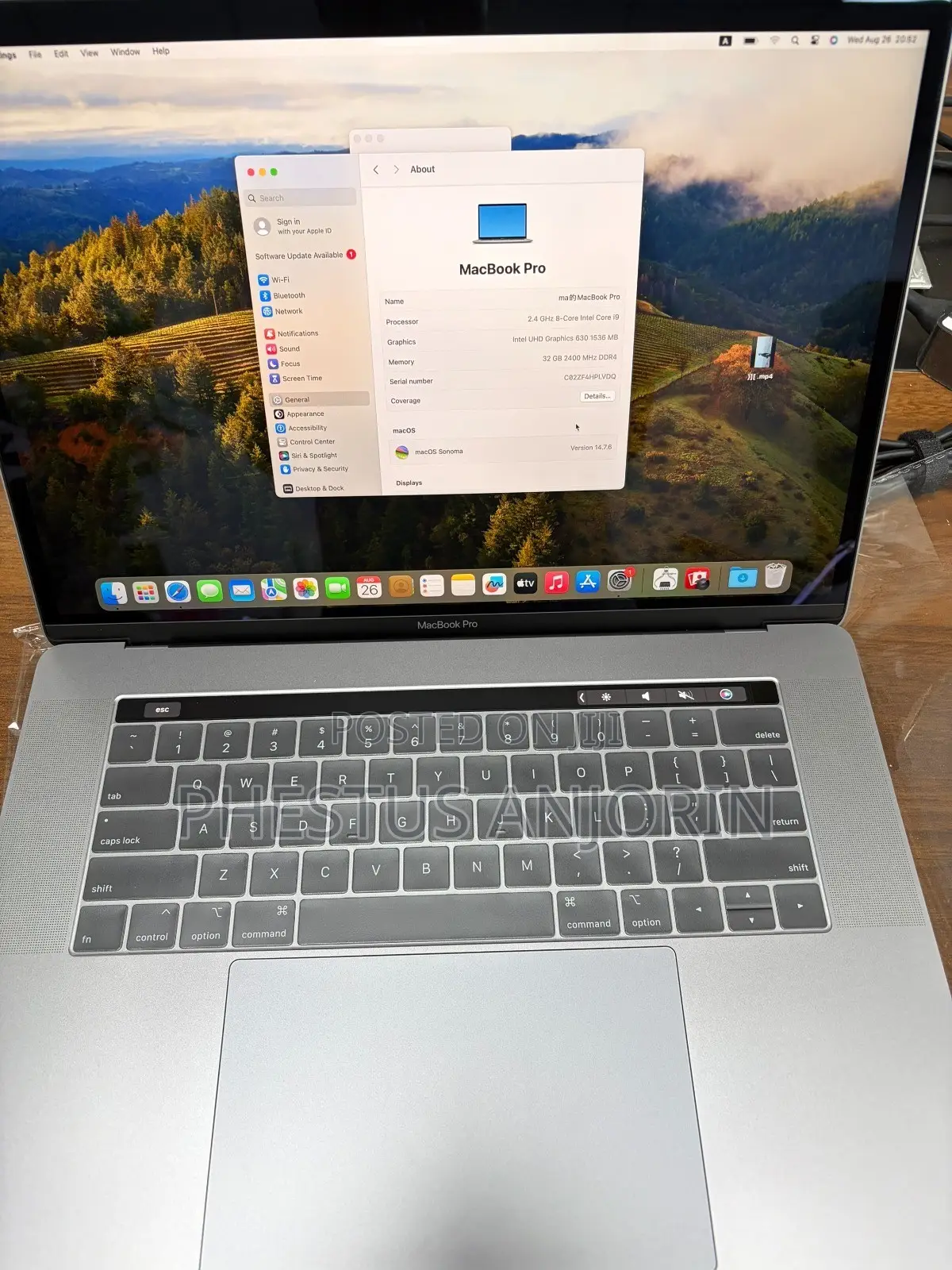 Laptop Apple MacBook Pro 2019 32GB Intel Core i9 SSD 512GB