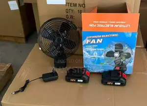 48V Lithium Rechargeable Camping Fan, 2 Batteries, Strong Wind