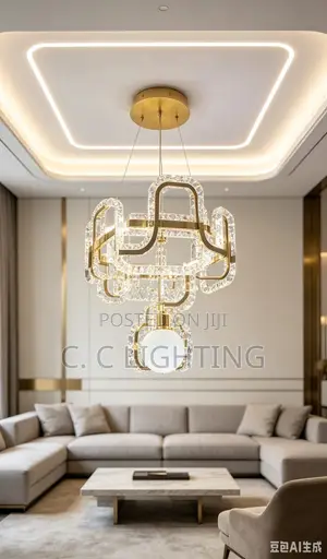 Modern Luxury 2026 LED Chandelier Sculptural Gold