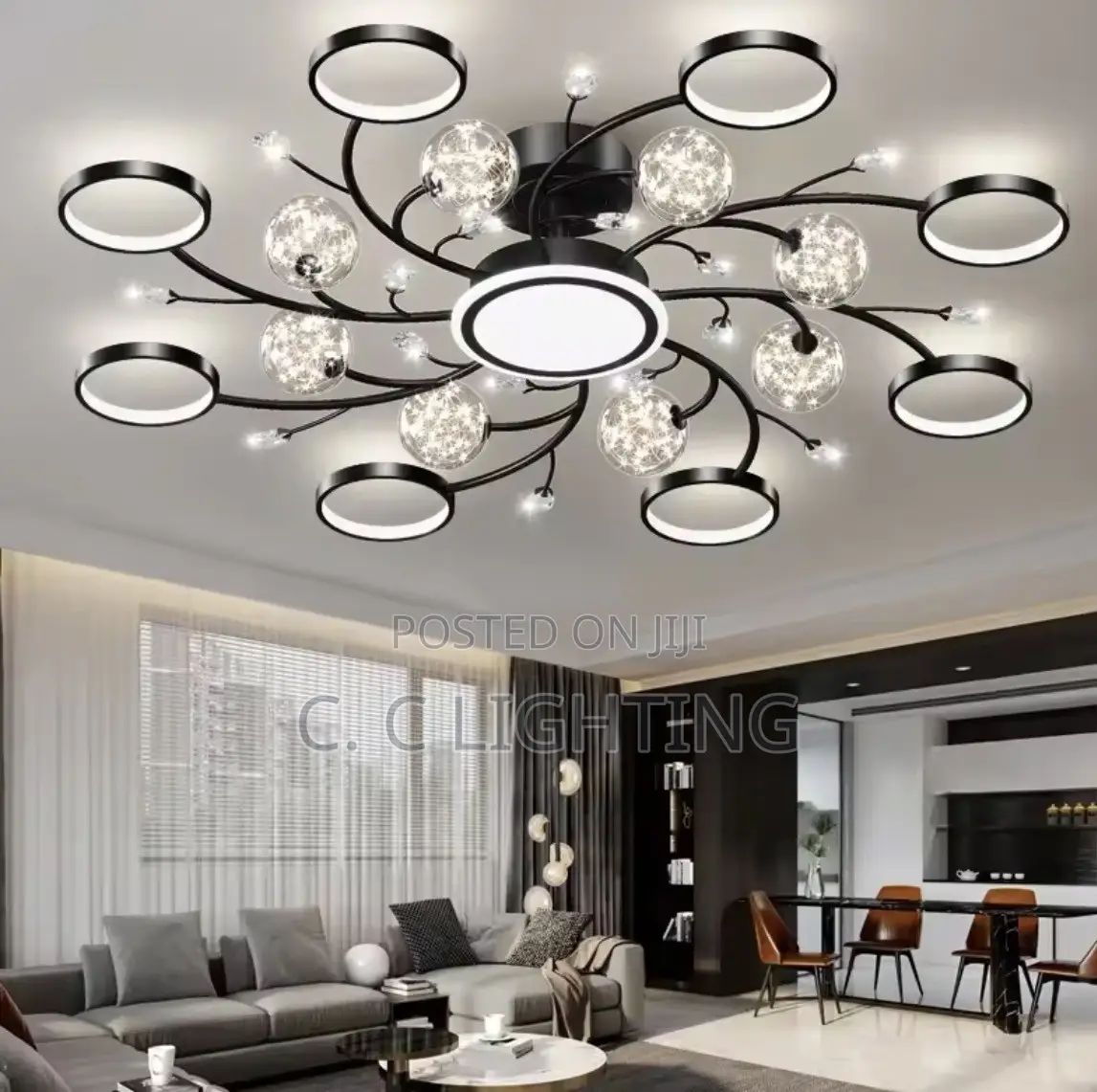 Modern Black Ceiling Chandeliers for Living Room