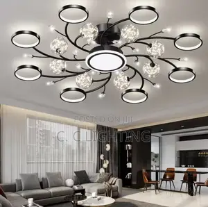 Modern Black Ceiling Chandeliers for Living Room
