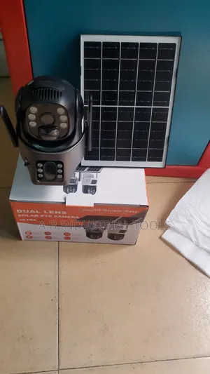 Solar PTZ Security Camera With an Accompanying Solar Panel