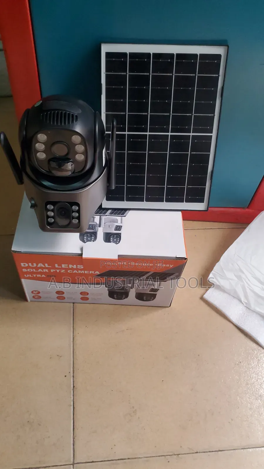 Solar PTZ Security Camera With an Accompanying Solar Panel