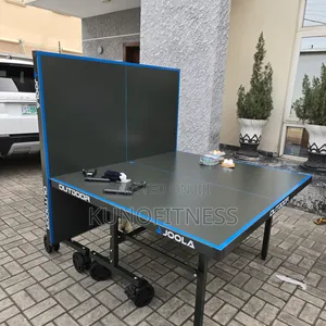 Indoor Outdoor Aluminium Ping Pong Table Big Tyres