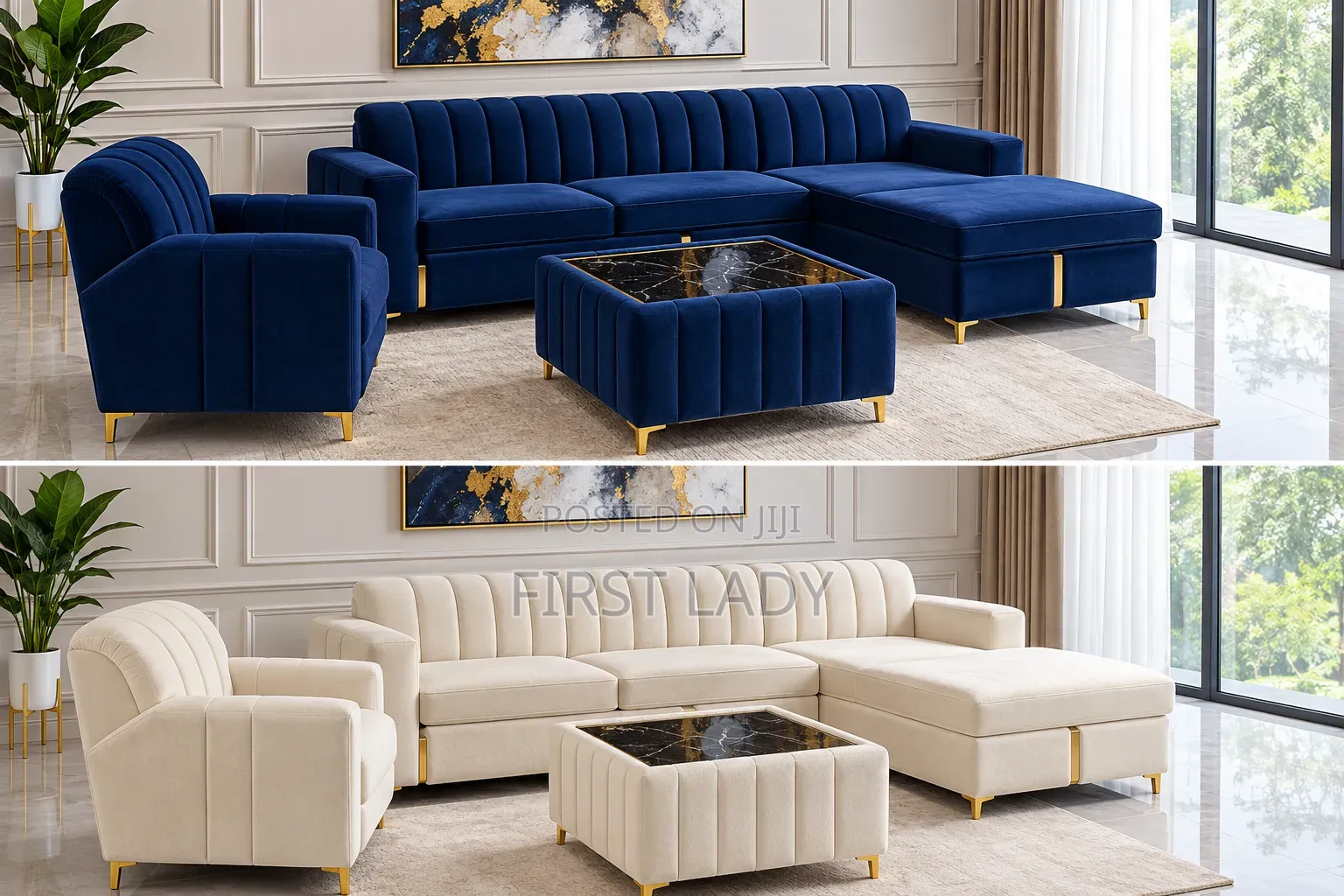 L Shape Sofa,with One Single Chair
