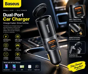 Baseus Share Together Car Charger With Cigarette Lighter Expansion Pt