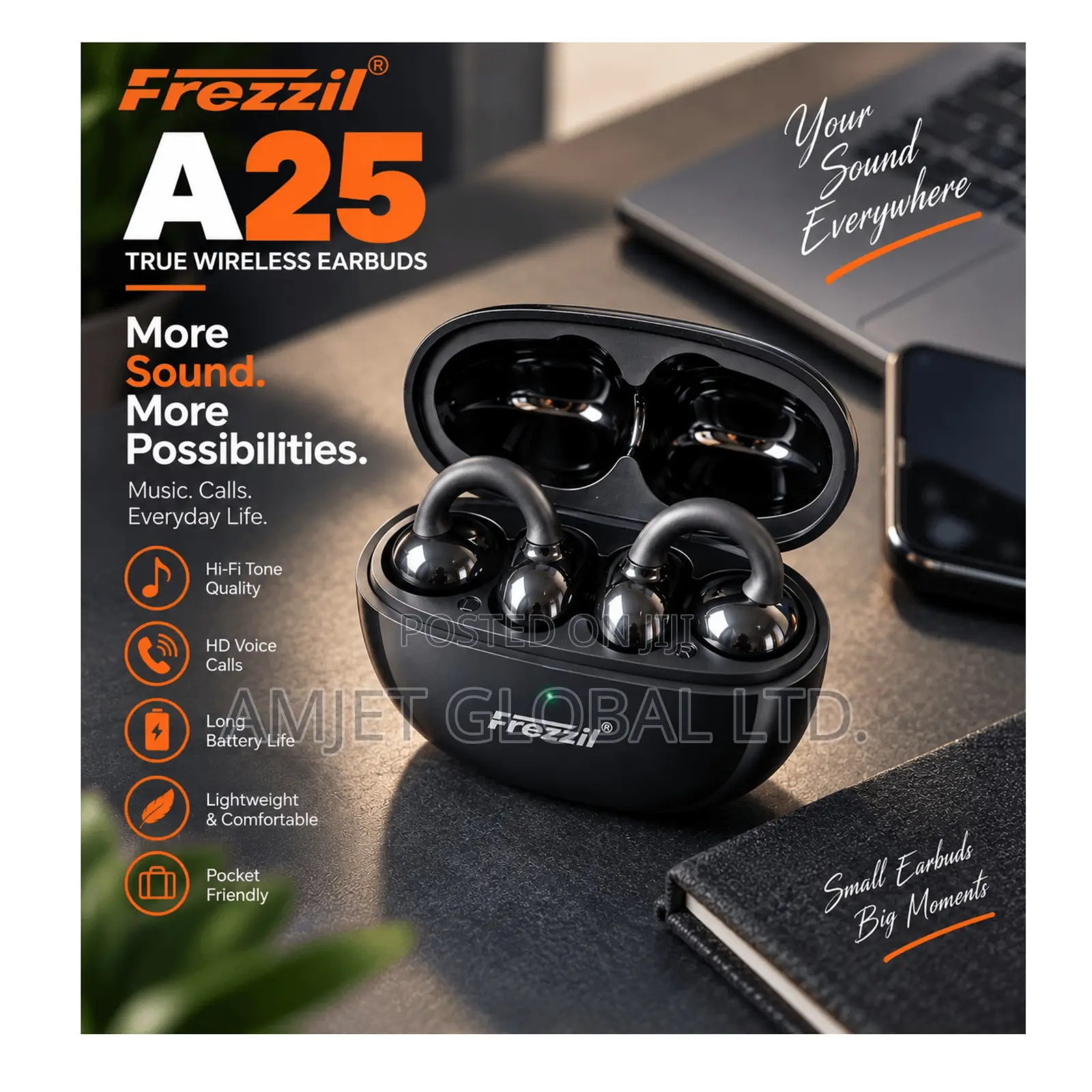 Frezzil A25 Clips-on Earbuds