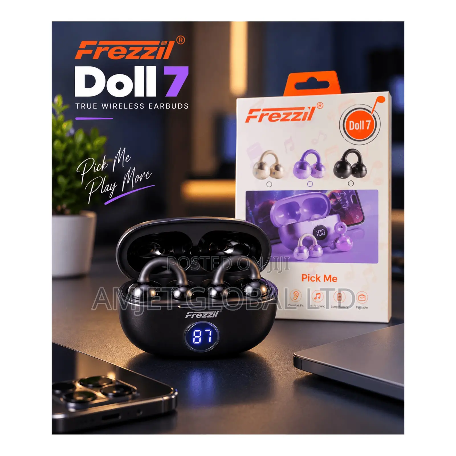 Frezzil Doll 7 Clips-on Earbuds