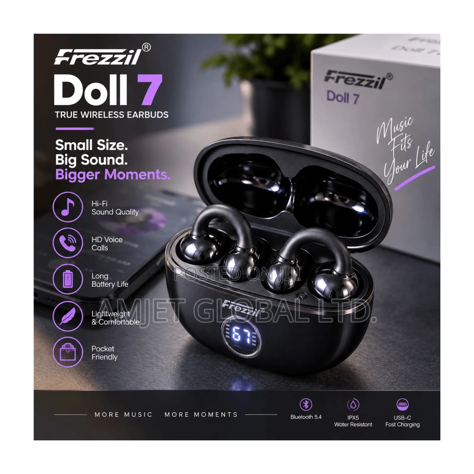 Frezzil Doll 7 Clips-on Earbuds
