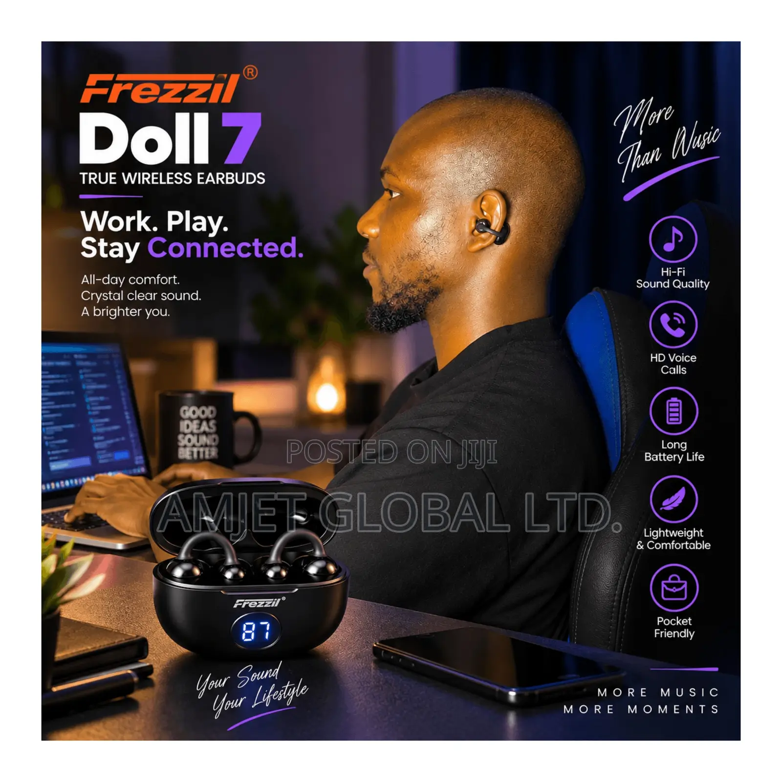 Frezzil Doll 7 Clips-on Earbuds