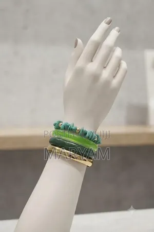 Marble-Effect Acrylic Bangle Stack Set