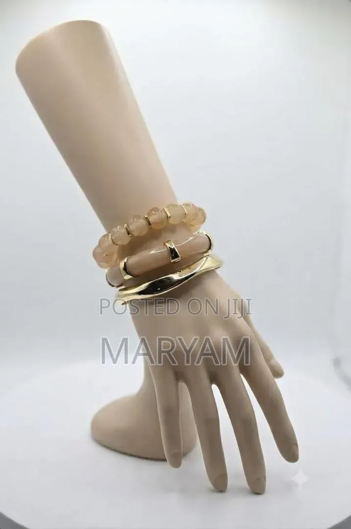 Marble-Effect Acrylic Bangle Stack Set