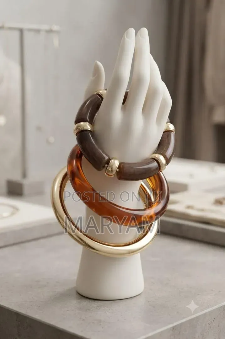 Marble-Effect Acrylic Bangle Stack Set